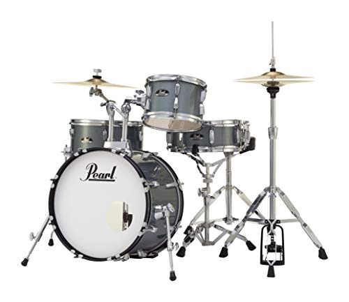 Pearl Roadshow Drum Set 4-Piece Complete Kit With Cymbals And Stands, Charcoal Metallic (Rs584C/C706) #TOP3