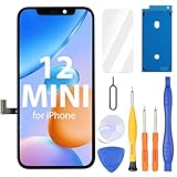 Ayake for iPhone 12 Mini Screen Replacement, 5.4 inch FHD LCD Display and Touch Digitizer Screen, True Tone Programmable, Face ID Remains (for A2398, A2399, A2400, A2176)