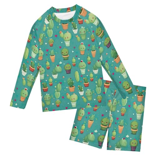 Cactus Cute Baby Boys' Toddler Long Sleeved Rashguard Swim Bathing Suit Set B0402394