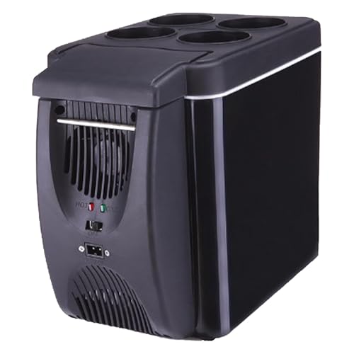Povanjer Nevera portátil para coche, enfriador de coche para vehículo - refrigerador de viaje silencioso - Nevera de vehículos que ahorra espacio de 6 litros, nevera a prueba de golpes