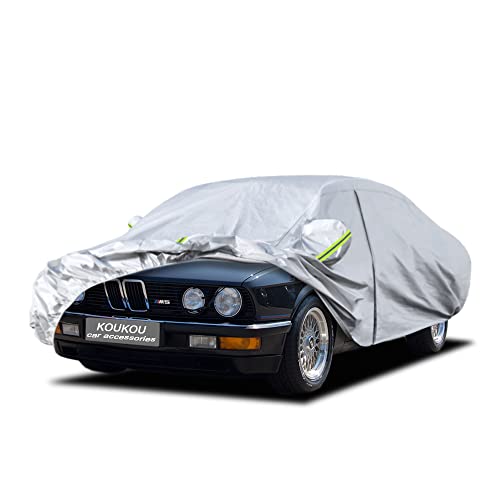 Image of Kaugung 6 Layers Car Cover Custom Fit BMW 5 Series E28(1981-1987), Waterproof All Weather for Automobiles, Sun Rain Dust Snow Protection. (Ships from US Warehouse, Arrive Within 3-7 Days)
