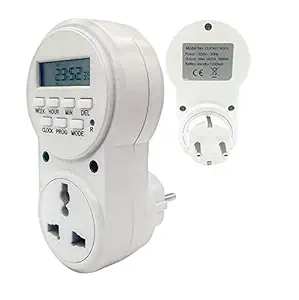 Quick Sense 24x7 Plastic Programmable Electronic Digital Timer - Automatically Turns ON/Off Electrical Socket Switch for Energy Saving (5 cm_White), ClickECN001