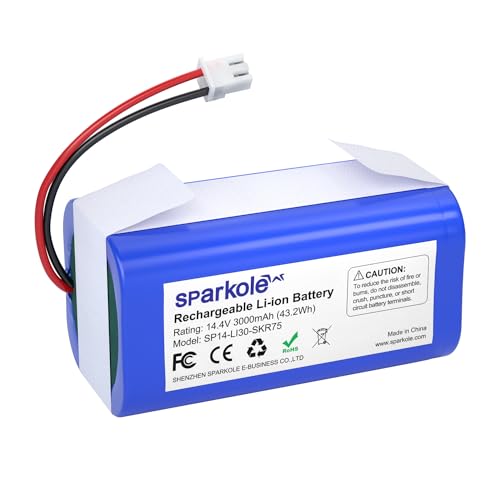 Image of 14.4v 3000mAh RVBAT850 Battery for Shark Ion R75, R85, AV752, AV753 | Li-ion Battery for Shark RV850, RV850C, AV751, RV761, RV871, RV912S, RV720 N, RV700 N Vacuum Cleaner, 1000 cycles