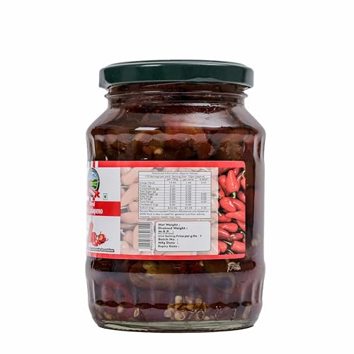 Image of CANEEN Sliced Red Jalapenos 370g 100% Vegan I Ready-to-Eat Fibre-Rich Topping for Pizza, Pasta, Snacks and Salads | Non-GMO (Pack of 3)