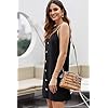 AlvaQ-Women-Summer-Spaghetti-Strap-Button-Down-V-Neck-Sleeveless-Casual-Mini-Dress AlvaQ Women V Neck Spaghetti Strap Tunic Short Dress Loose Button Down A Line Swing Mini Dresses Black Large