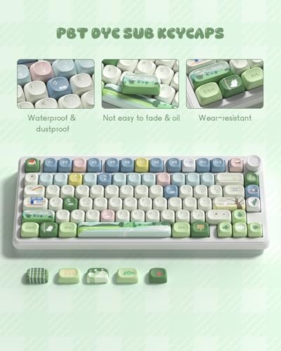 Image of MOA Profile Farm Theme PBT Keycaps Set, 133 Keys Cute Rainbow Custom Keyboard Keycaps for Mechanical Keyboards, Dye-Sublimation, Compatible with 60%, 65%, 75%, 100% Layout