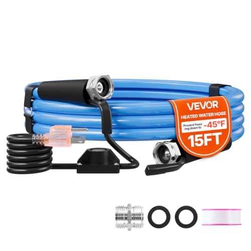 Image of VEVOR 15FT Heated Water Hose for RV Antifreeze to -45F Drinking Water Hose