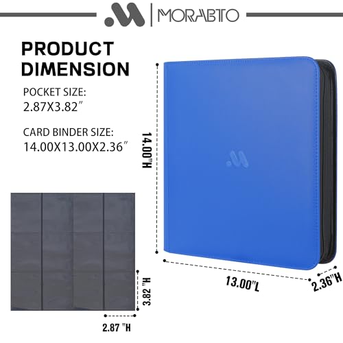 Image of Card Binder 12 Pocket,Trading Card Binder Holds up to 1200 Cards with 50 Sleeves,Zipper Card Holder Album Compatible with TCG Card /Game Cards /Sports Card