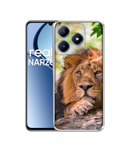 Image of Casotec Tiger Pattern Print Design Printed Silicon Soft TPU Back Case Cover for Realme C63 4G / Narzo N63 4G