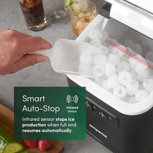 Emperial Ice Maker Machine | Countertop Bullet Ice Cube Maker | 12kg Daily Output | Makes 9 Ice Cubes per Cycle | 2 Ice Sizes | 1.2L Water Tank | Self-Clean | Ice Scoop Included | 125W - Image 6
