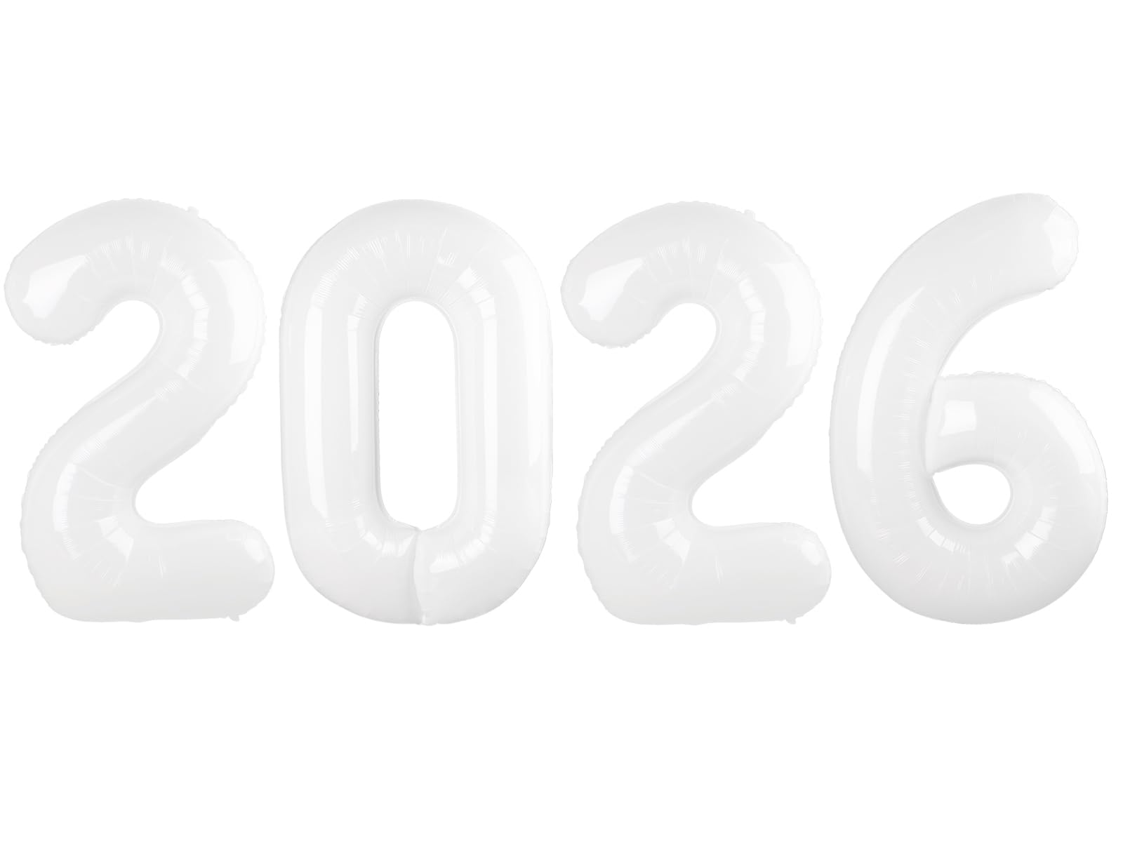 2026 Balloon Numbers - 40 Inch White New Years Eve Party Supplies 2026, Nye Decor Party Decorations Happy New Year, New Years Eve Foil Party Balloons,