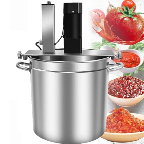 SULQING Licuadora Automática para Mermelada con Raspador De 4 Cuchillas︱Agitador De Salsa Acero Inoxidable︱Mezcladora para Salsa Control Velocidad Ajustable︱para Condimento,Fondo,Agitador Salsa