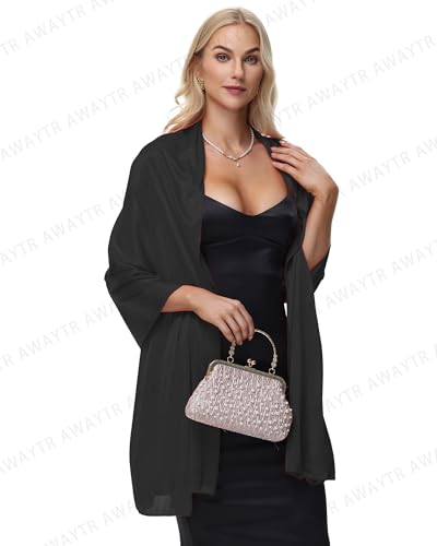 AWAYTR Silky Sheer Shawls and Wraps for Women Evening Dresses Soft Silky Wraps Wedding Bridal Scarf4