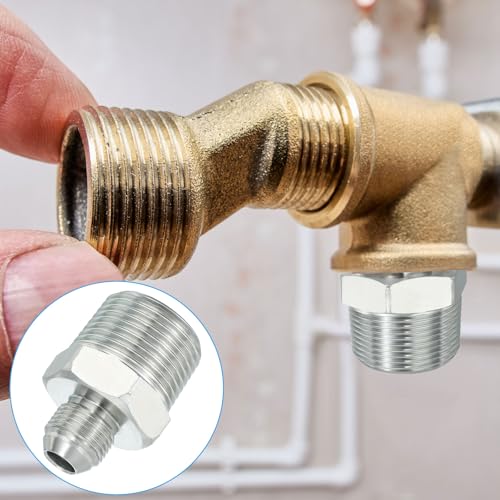 Image of PATIKIL Pipe Adapter Connector 3 /4 inch Male 74 Flare JIC x 1 inch Male R Pipe Fitting 2 Pcs Oil Feed Restrictor Fitting Hydraulic Connector for Oil Steam Water Pipelines System