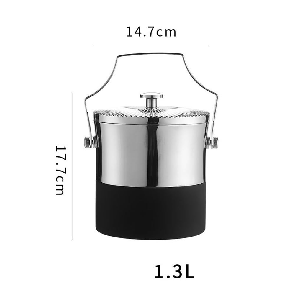 Secchielli per Il Ghiaccio Secchiello per Il Ghiaccio Doppio in Acciaio Inossidabile con Coperchio Secchiello per Il Ghiaccio da Bar Secchiello per Champagne Secchiello per Vino Secchiello p