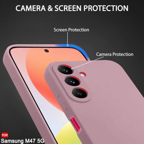 Image of TheGiftKart Genuine Liquid Silicone Back Cover Case for Samsung Galaxy M47 5G | Soft Micro-Fibre Lining Inside | Camera Protection Bump | Shockproof Back Cover Case for Samsung M47 (Silicone, Pink)