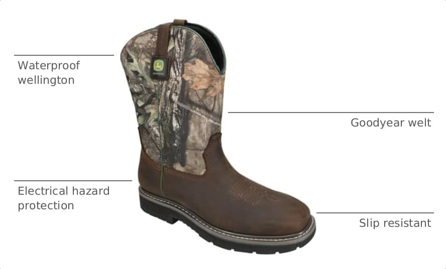 Image of Skechers Men's John Deere Rowood Mos Burrow Waterproof Wellington