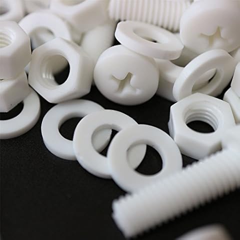 20 x M6 White Pan Head Screws and Nuts Cover