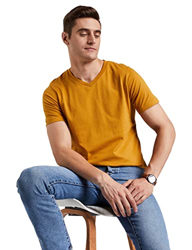 Image of Amazon Brand - Symbol Men's Solid Cotton T Shirt | Plain | V Neck | Half Sleeve-Regular Fit | Combo Pack of 3 (Available in Plus Sizes)