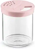 Pote Farinheiro Porta Queijo Ralado Saleiro Tampa Rosa
