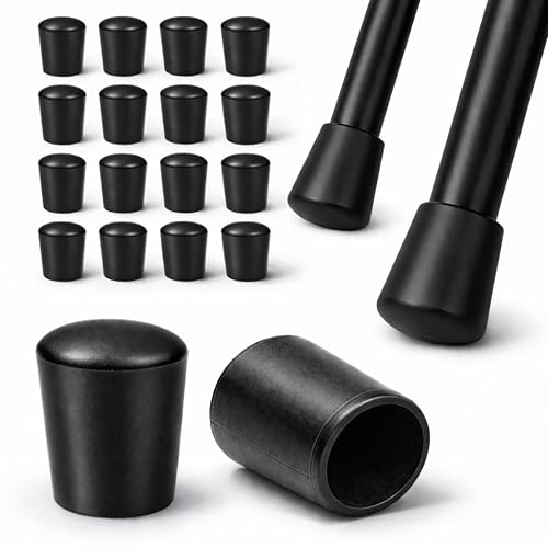 ajile Embout Rond Caoutchouc Noir de Protection Finition pour Tube de Diamètre EXTÉRIEUR 12 mm - Sachet de 16 pièces - EVT112x16
