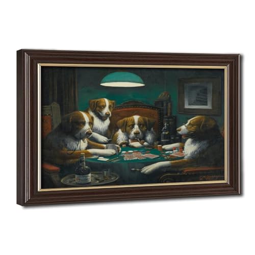 Impression sur toile de poker par Coolidge cadre suspendu 20x30 cm