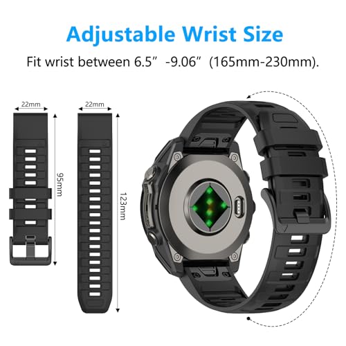 Correa de silicona 22mm compatible con Garmin tactix 8 y Fenix 8 miniatura 3