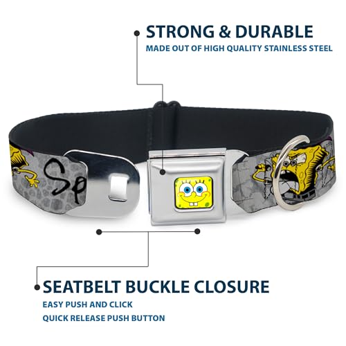 Collier pour chien Bob l'éponge 3 poses avec boucle robuste
