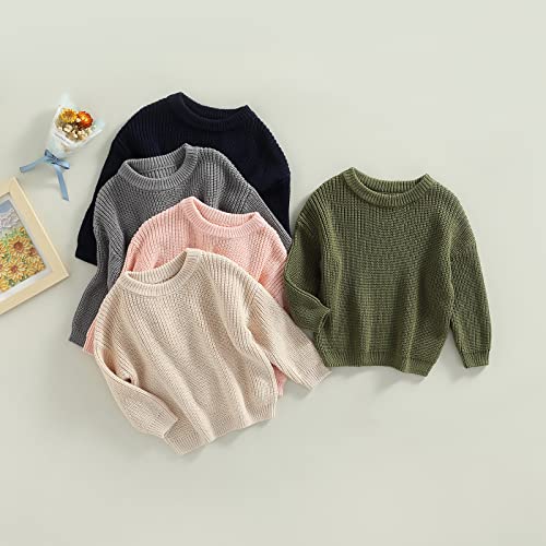 Image of Afunbaby Baby Girl Boy Knit Sweater Blouse Pullover Sweatshirt Warm Crewneck Long Sleeve Tops for Infant Toddler