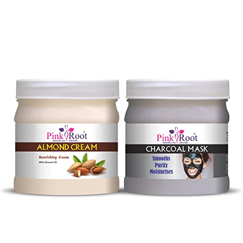 Image of Pink Root Almond Cream 500gm with Charcoal Mask 500gm