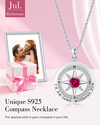 S925 Necklace Gift for Wife |Compass Jewelry |Women Anniversary |Sterling Silver |Girlfriend Birthday Gifts for Her Valentines |I'd be Lost without You |Jewel 18K Gold - Image 4