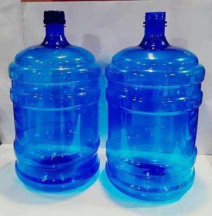 Image of Green Poly MART Water Dispenser Bottle, 20 Litre Capacity, Blue Plastic Container Pack of 1