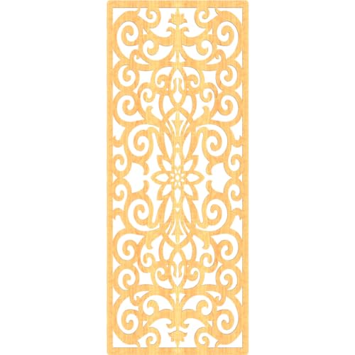 Image of Buel Decorative Pierced Fretwork Wood Wall Panels, 27 3 /8 inchW x 69 3 /8 inchH x 1 /4 inchT, Cherry