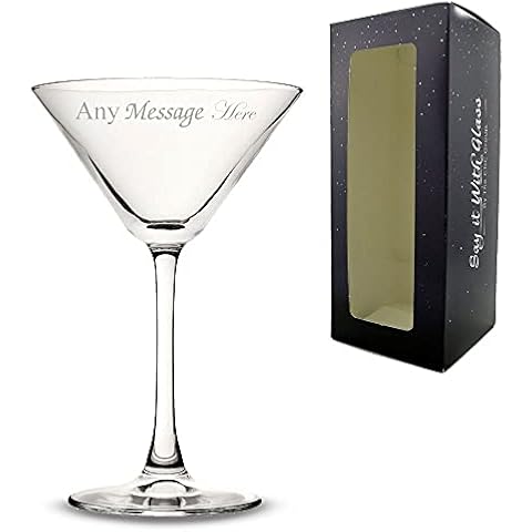 Personalised Engraved Martini Glass Gift Box Cover