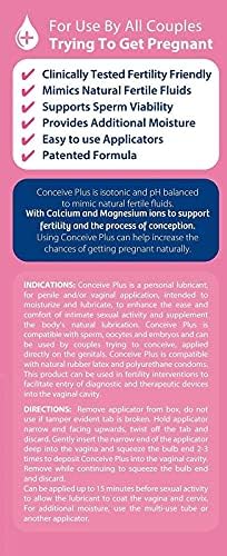 CONCEIVE PLUS Fertility Lubricant for Women - TTC Baby Lube - Calcium + Magnesium Ions - pH Balance Vaginal Moisturizer - 3x4g Pre filled Applicator