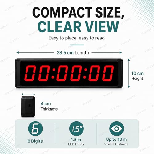 Reloj de Pared Digital Doble Cara 1.5in con Trípode miniatura 6