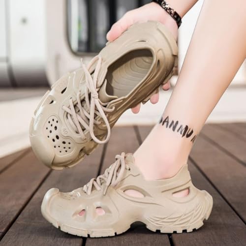 Sports sandals outdoor breathable soft bottom wear resistant anti slip upstream and wading beach sandals (Orange,7.5)3