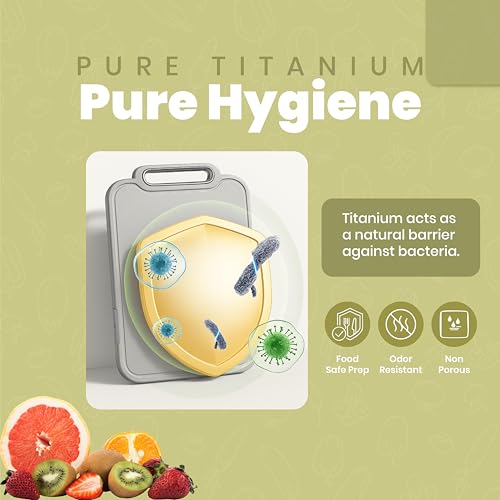 Tabla de Cortar de Titanio Puro, Tabla de Cocina de Doble Cara con Paja de Trigo, 40,6 x 27,9 x 2,5 cm | Superficie de Titanio 100 % Puro – Resistente a manchas, olores, óxido y bacterias para una preparación más segura de alimentos miniatura 5