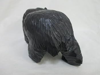 Amazon.co.jp: 熊の木彫り ガラス目③ 鮭喰い熊（大） 堀井民芸 北海道