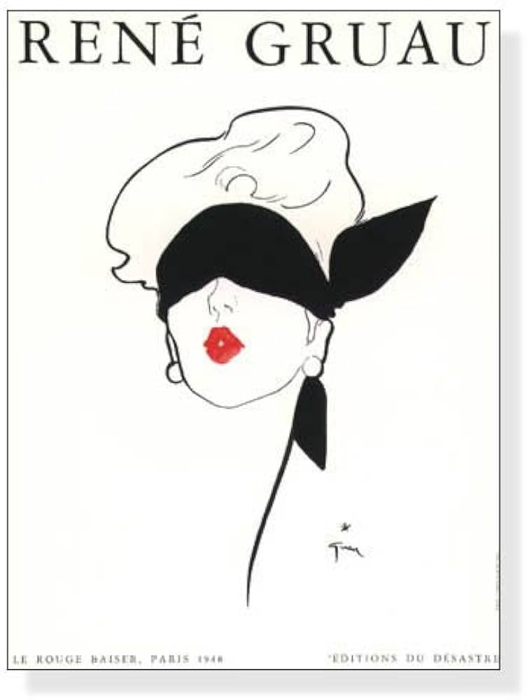 Le Rouge Baiser、Paris 1948/ルネ グリュオ/ポスター