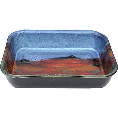 ALWAYS AZUL POTTERY Lasagna Pan in Mountainscape Glaze - Handmade Ceramic Pottery Bakeware - Traditional Versatile Pan for Delicious Recipes & Easy Cleanup - Baking Dish for Lasagna, Casseroles,& More
