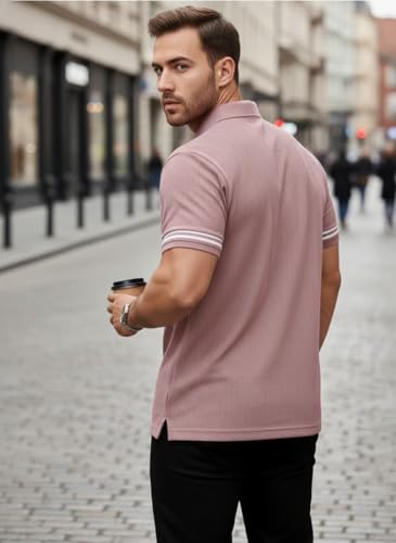 Image of Mack Jonney Men's Premium Jacquard Polo T-Shirt | Short Sleeve Soft Knit Fabric | Stylish Casual & Smart Wear Polo-M6938