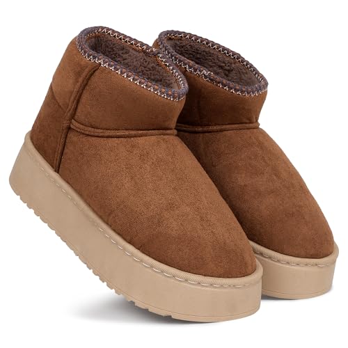 Image of CASSIEY Comfortable Indoor /Outdoor Winter Snow Boot |Womens Slip on Shoes |Girls Winter Fur Shoes