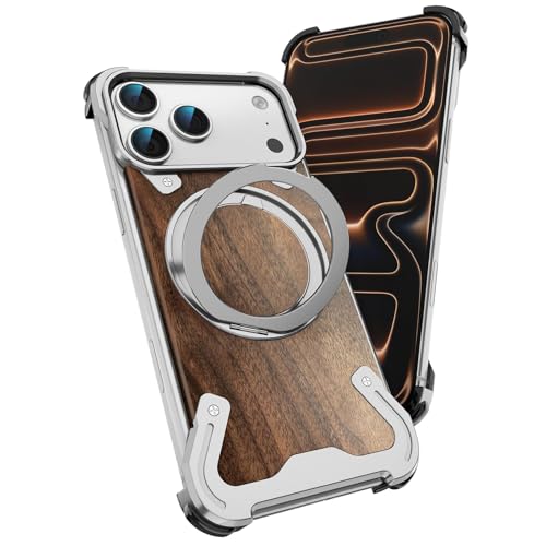 Coque iPhone 17 Pro magnétique sans cadre ultra-fine avec support rotatif 360