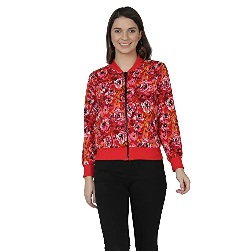 Image of NUEVOSDAMAS Women Full sleeve Multi Floral Printed Bomber Jacket