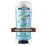 Secret Aluminum Free Deodorant for Women, Coconut, 2.4 oz