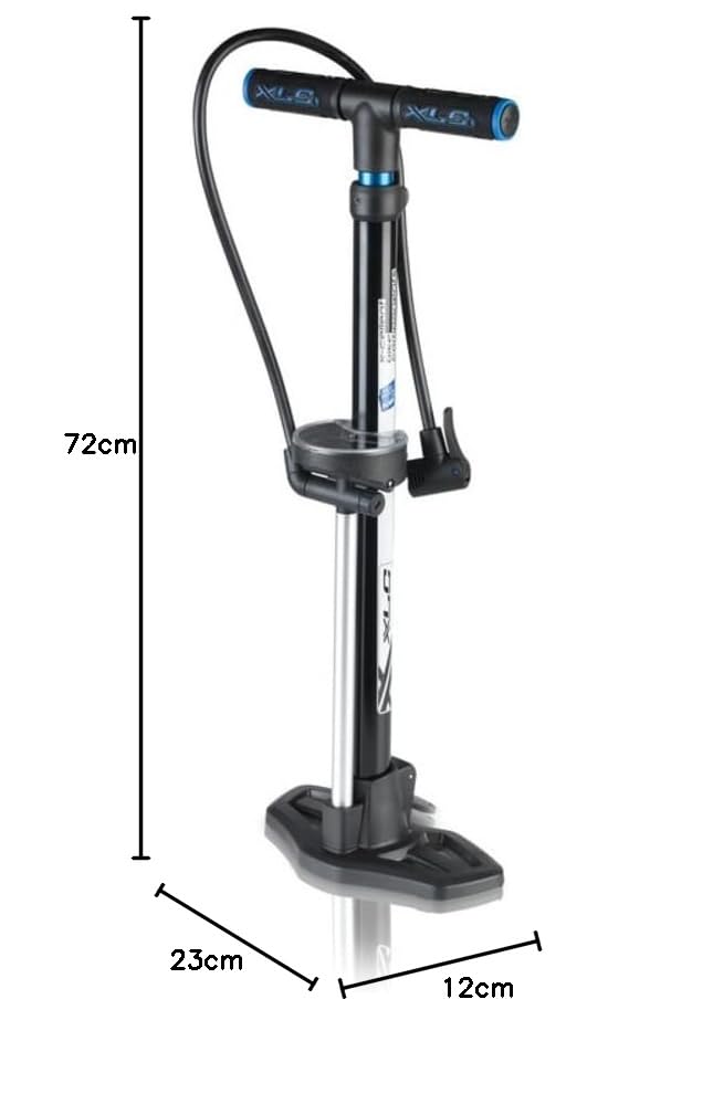 Pompa Da Terra XLC PU-S02 Per Bici – Doppia Testa Per Valvole, Fino A 11 Bar, Display Manometro E Selettore Alta Pressione/volume