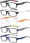 5 Pack Reading Glasses Sporty Blue Light Blocking Lightweight Readers Glasses for Women and Men Reader