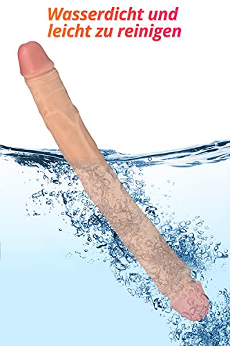 Dildo mit Stossfunktion für Frau Doppeldildo 38.1 cm Realistische Analdildo Penis Dong Analplug für Vaginal G-Punkt und Analstimulation Sexspielzeug für lesbische Frauen Roluck – Bild 6