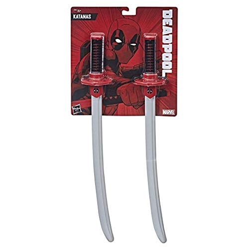 Marvel Deadpool Katanas Roleplay Toy Set For Ages 14+ Pair Of Plastic Swords With Classic Red & Black Design Cosplay &Costume Accessories For Fans & Teens
